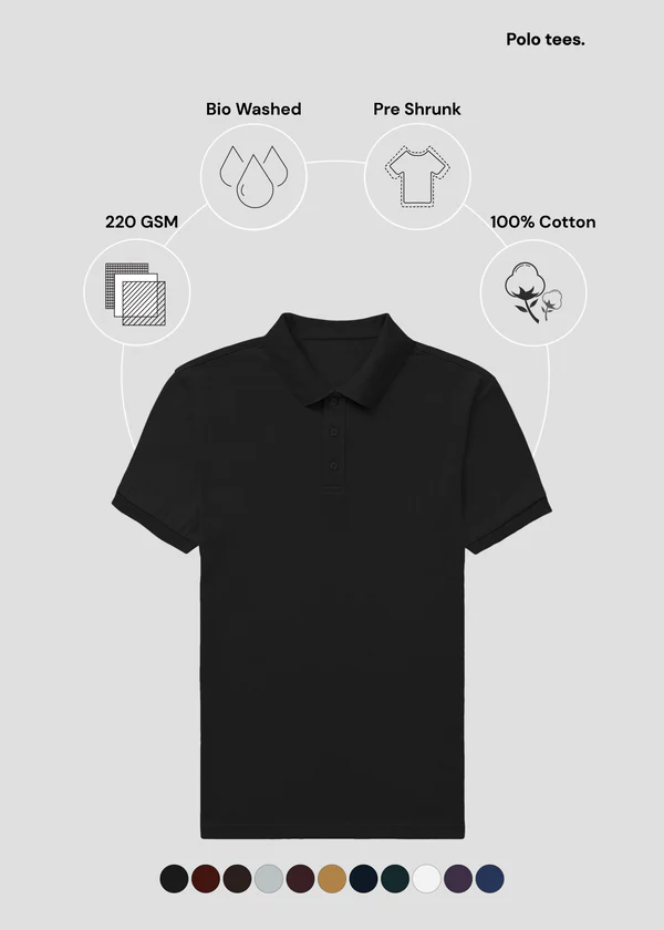 Premium Polo T-Shirt - Black - Nova Looms Fashion Lab