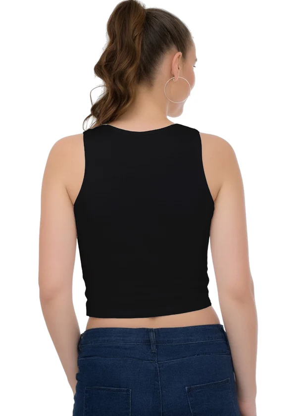Cropped Tank Top - Black - Nova Looms Fashion Lab