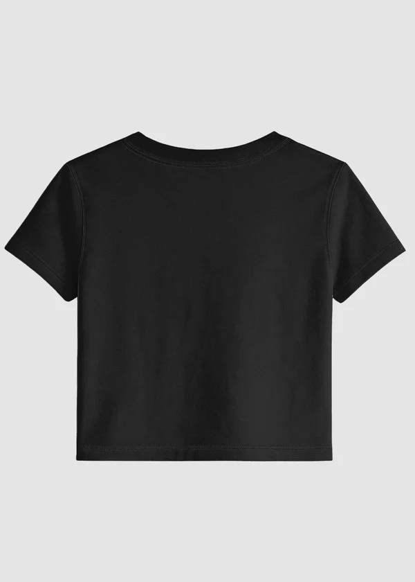 Women's Black Crop Top - Soft Cotton Short Sleeve T-Shirt - Nova Looms Fashion Lab