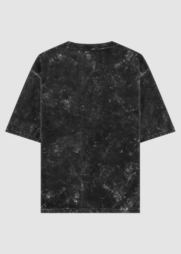 Black Acid Wash T-Shirt Oversized - Nova Looms Fashion Lab