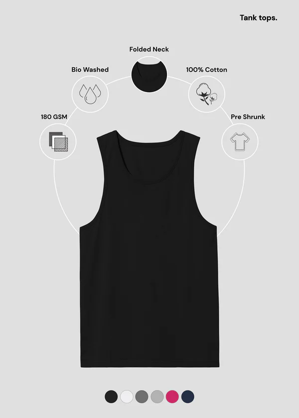 Women's Black Tank Top - 100% Cotton Sleeveless Racerback Top - Nova Looms Fashion Lab