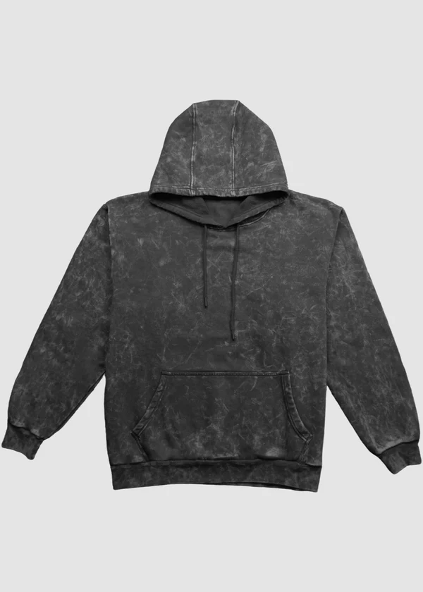 Black Acid Wash Hoodie - Nova Looms Fashion Lab