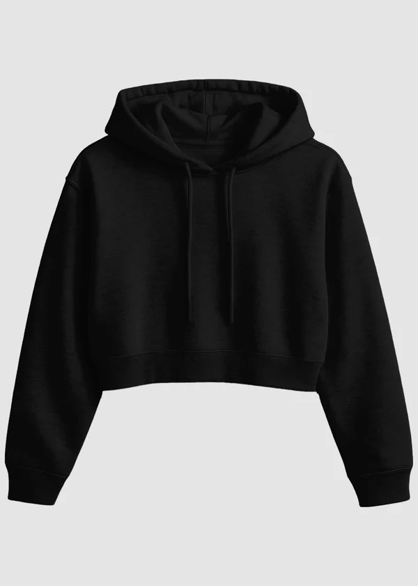 Women's Cropped Hoodie - Premium Cotton Fleece - Nova Looms Fashion Lab