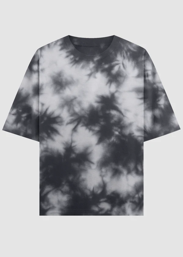 Tie-Dye Oversized T-Shirt - White Black - Nova Looms Fashion Lab