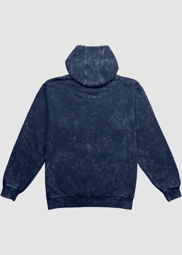 Navy Blue Acid Wash Hoodie - Nova Looms Fashion Lab