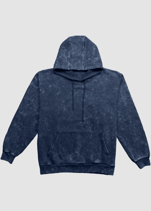 Navy Blue Acid Wash Hoodie - Nova Looms Fashion Lab