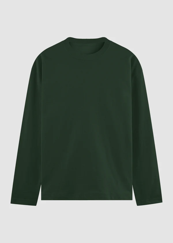 Full Sleeve T-Shirt - Bottle Green - Nova Looms Fashion Lab