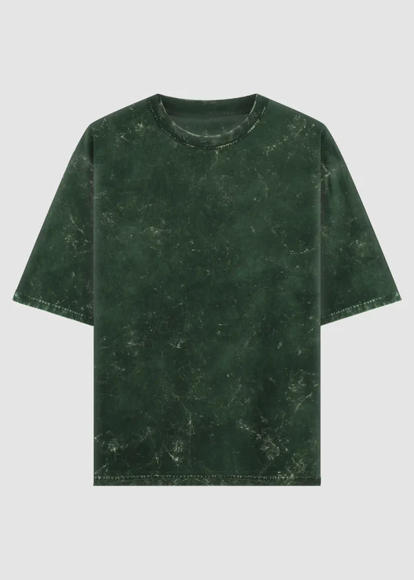 Acid Wash T-Shirt Oversized - Bottle Green - Nova Looms Fashion Lab