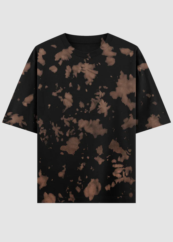 Tie-Dye Oversized T-Shirt - Brown Black - Nova Looms Fashion Lab