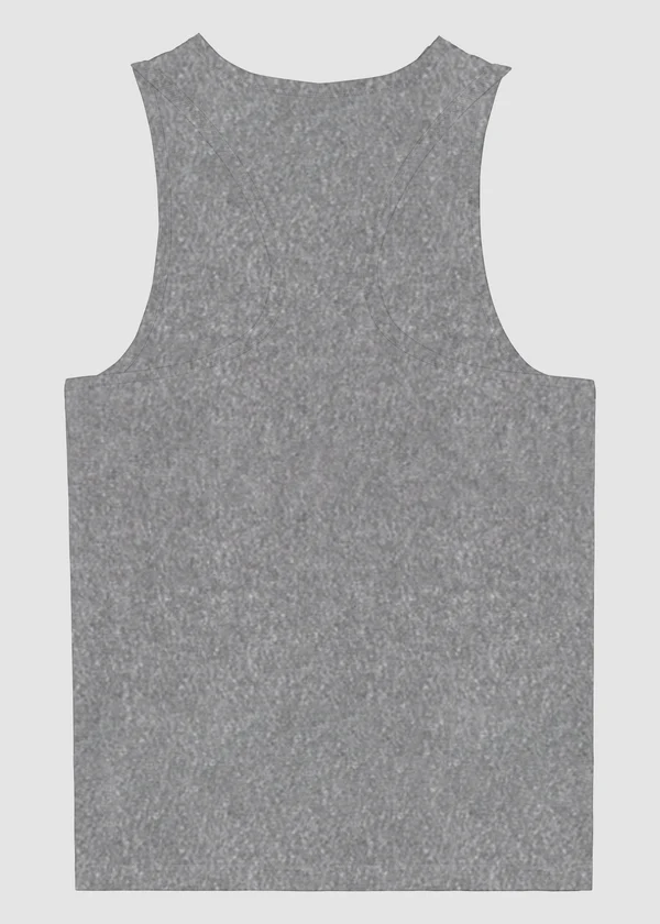 Women's Grey Melange Tank Top - 100% Cotton Sleeveless Racerback Top - Nova Looms Fashion Lab