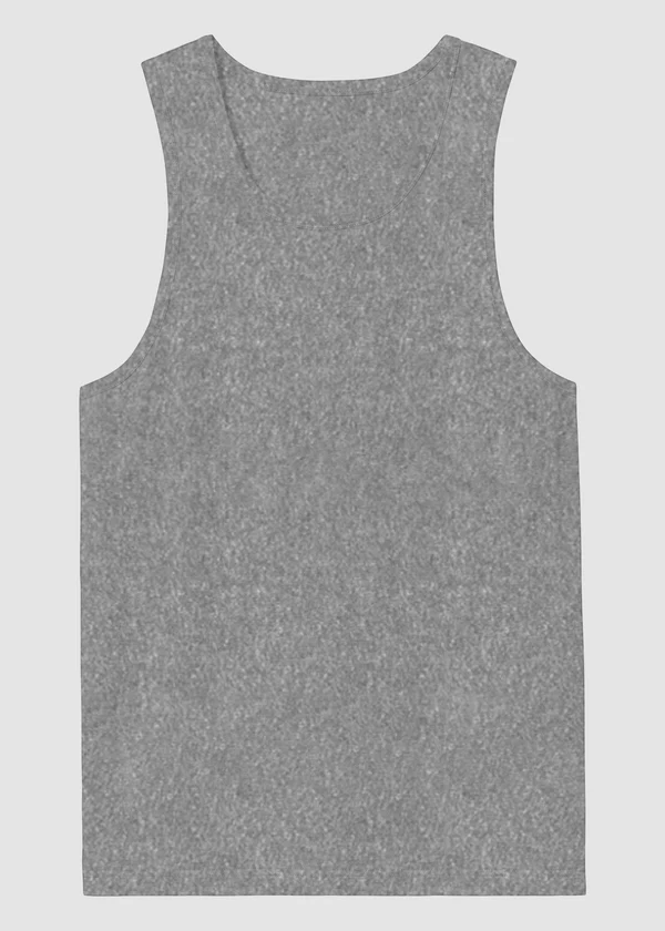 Women's Grey Melange Tank Top - 100% Cotton Sleeveless Racerback Top - Nova Looms Fashion Lab
