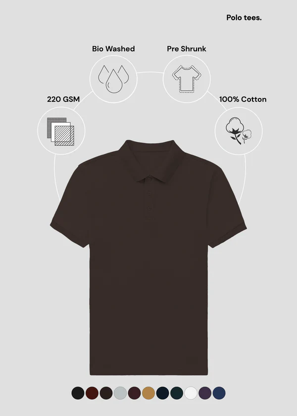 Premium Polo T-Shirt - Coffee Brown - Nova Looms Fashion Lab