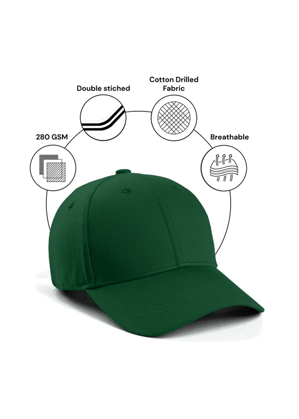 Cotton Drill Baseball Cap - Green - Nova Looms Fashion Lab
