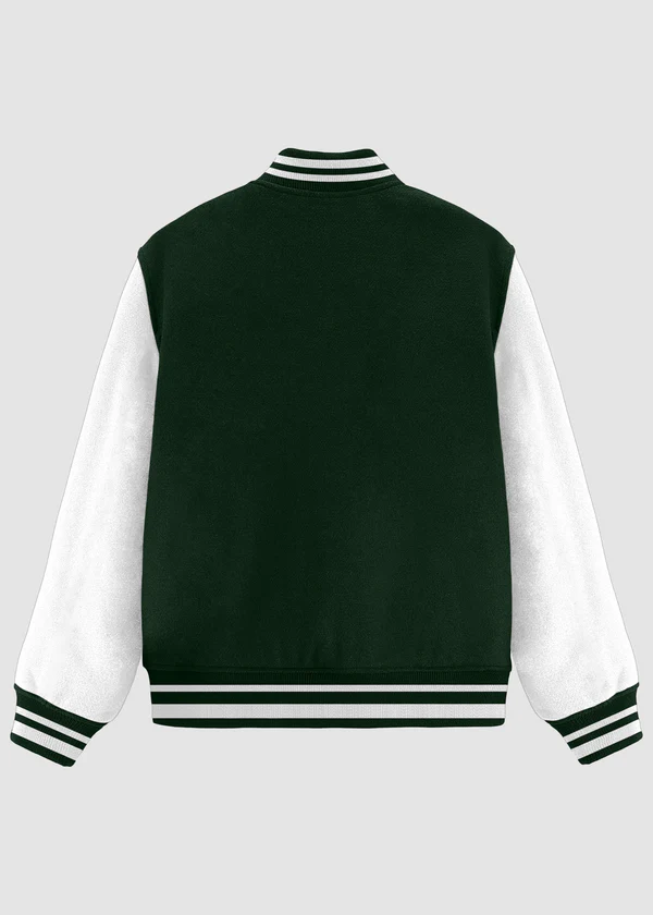 Classic Varsity Jacket - Dark Green - Nova Looms Fashion Lab