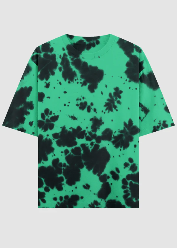 Tie-Dye Oversized T-Shirt - Green Black - Nova Looms Fashion Lab
