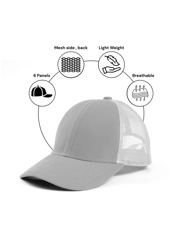 Mesh Trucker Cap - Grey - Nova Looms Fashion Lab