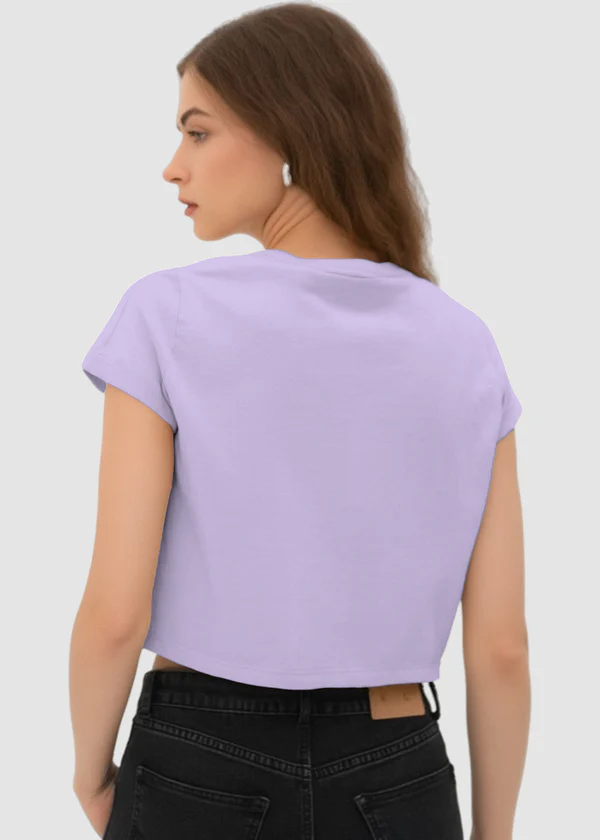 Women's Lavender Crop Top - Soft Cotton Short Sleeve T-Shirt - Nova Looms Fashion Lab