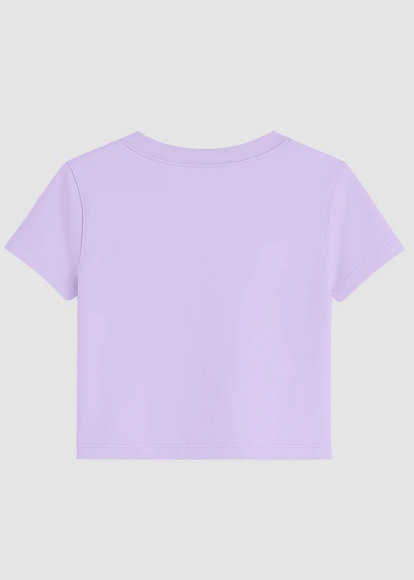 Women's Lavender Crop Top - Soft Cotton Short Sleeve T-Shirt - Nova Looms Fashion Lab