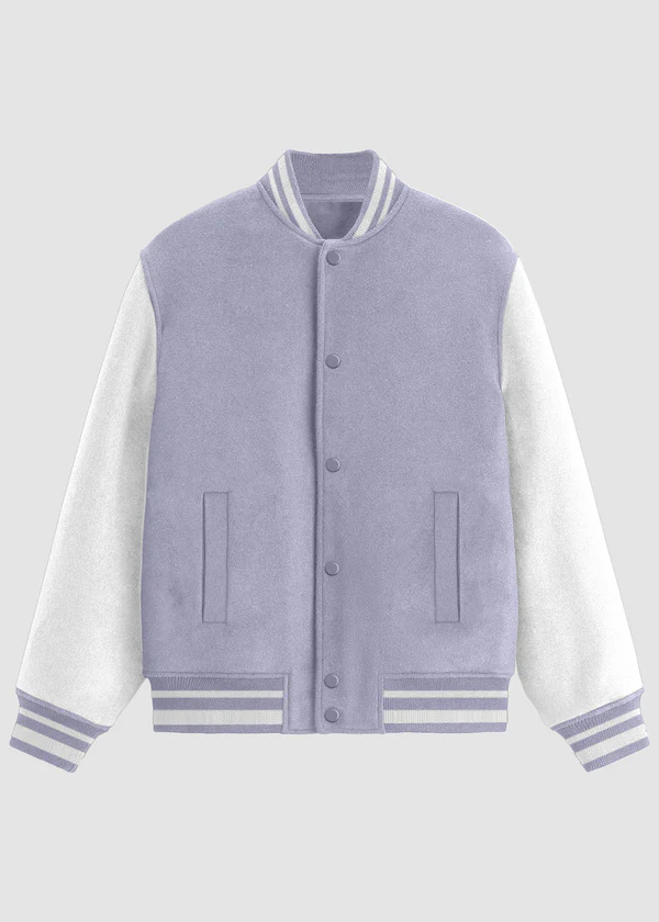 Classic Varsity Jacket - Lavender - Nova Looms Fashion Lab
