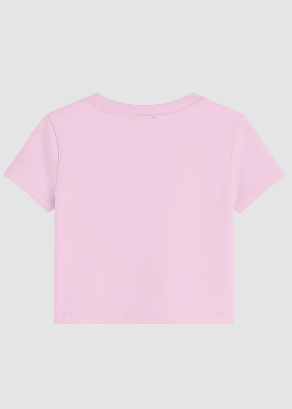 Women's Pink Crop Top - Soft Cotton Short Sleeve T-Shirt - Nova Looms Fashion Lab