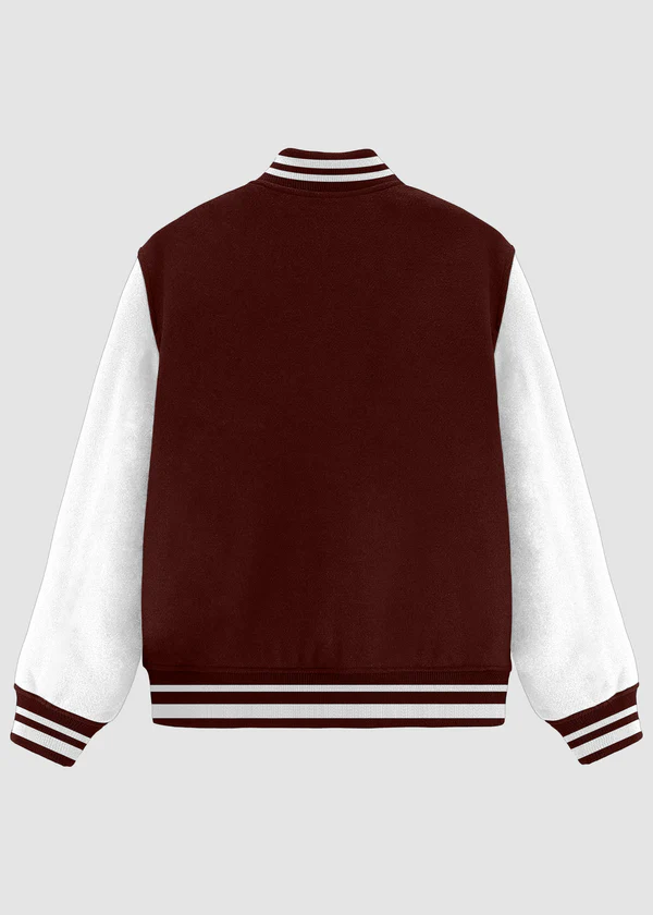 Classic Varsity Jacket - Maroon - Nova Looms Fashion Lab