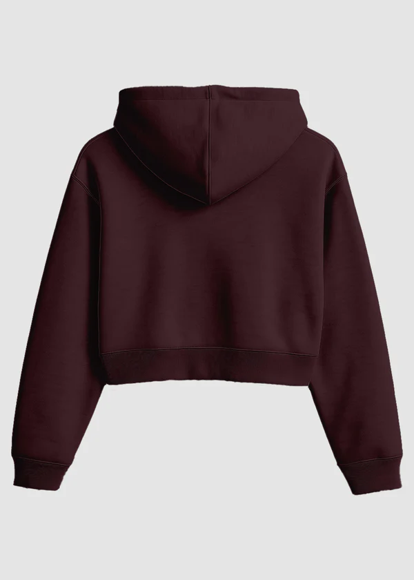 Women's Cropped Hoodie - Maroon - Nova Looms Fashion Lab