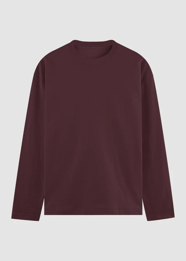 Full Sleeve T-Shirt - Maroon - Nova Looms Fashion Lab
