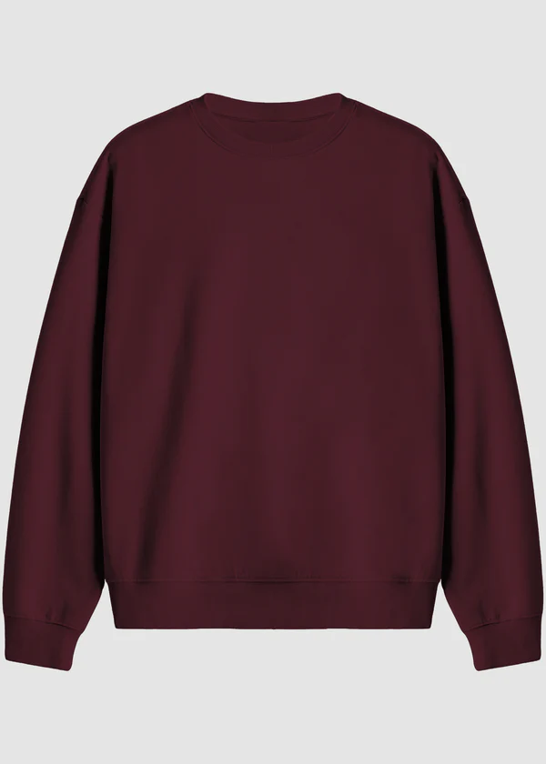 Premium Oversized Sweatshirt - Maroon - Nova Looms Fashion Lab