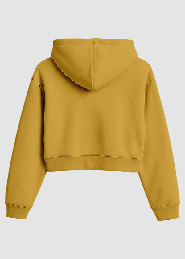 Women's Cropped Hoodie - Mustard Yellow - Nova Looms Fashion Lab