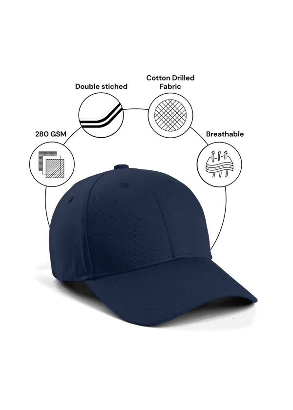 Cotton Drill Baseball Cap - Navy Blue - Nova Looms Fashion Lab