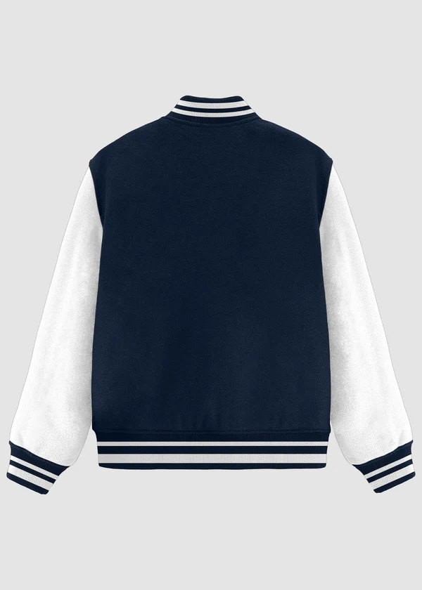 Classic Varsity Jacket - Navy Blue - Nova Looms Fashion Lab