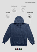 Navy Blue Acid Wash Hoodie - Nova Looms Fashion Lab