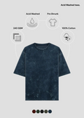 Acid Wash T-Shirt Oversized - Navy Blue - Nova Looms Fashion Lab