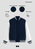 Classic Varsity Jacket - Navy Blue - Nova Looms Fashion Lab