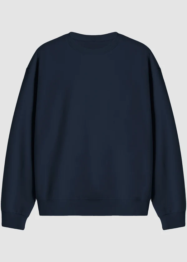 Premium Oversized Sweatshirt - Navy Blue - Nova Looms Fashion Lab