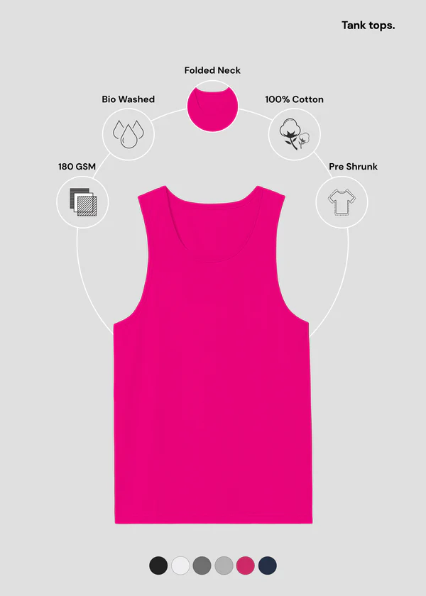 Women's Pink Tank Top - 100% Cotton Sleeveless Racerback Top - Nova Looms Fashion Lab