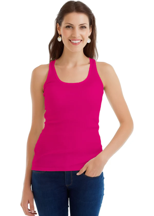 Women's Pink Tank Top - 100% Cotton Sleeveless Racerback Top - Nova Looms Fashion Lab