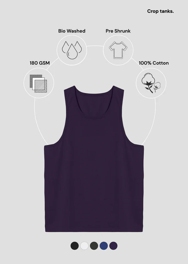 Cropped Tank Top - Purple - Nova Looms Fashion Lab