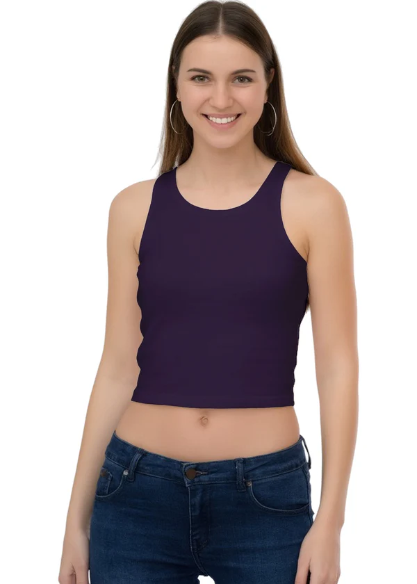 Cropped Tank Top - Purple - Nova Looms Fashion Lab