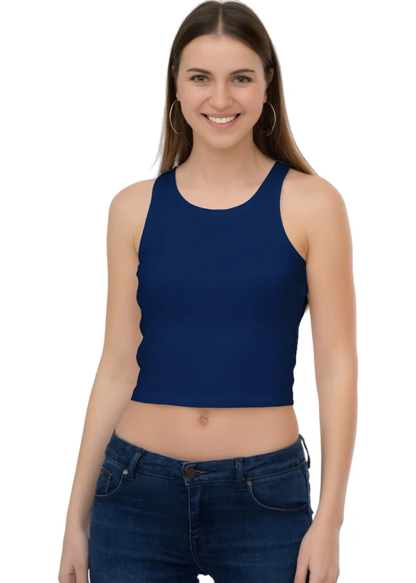 Cropped Tank Top - Royal Blue - Nova Looms Fashion Lab