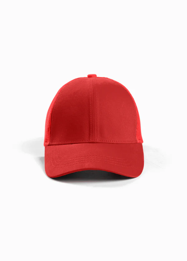 Mesh Trucker Cap - Red - Nova Looms Fashion Lab