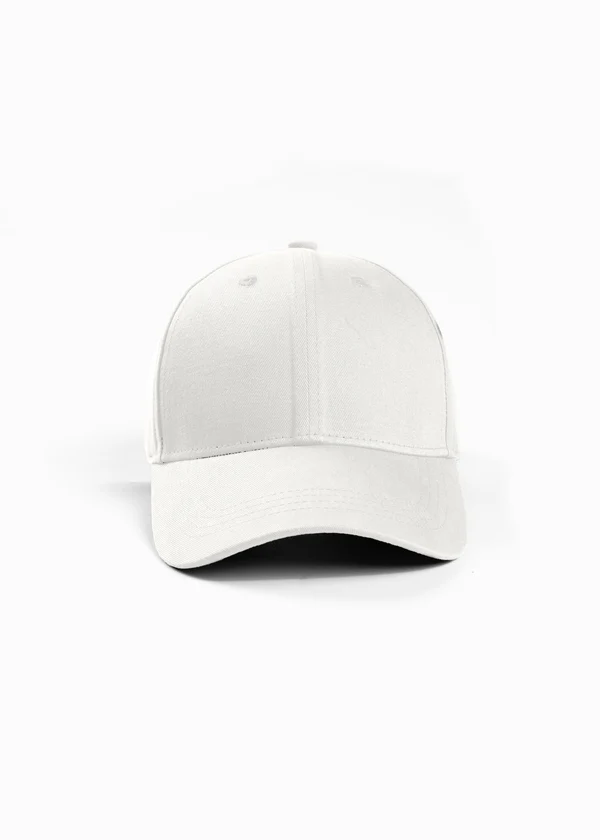 Cotton Drill Baseball Cap - White - Nova Looms Fashion Lab