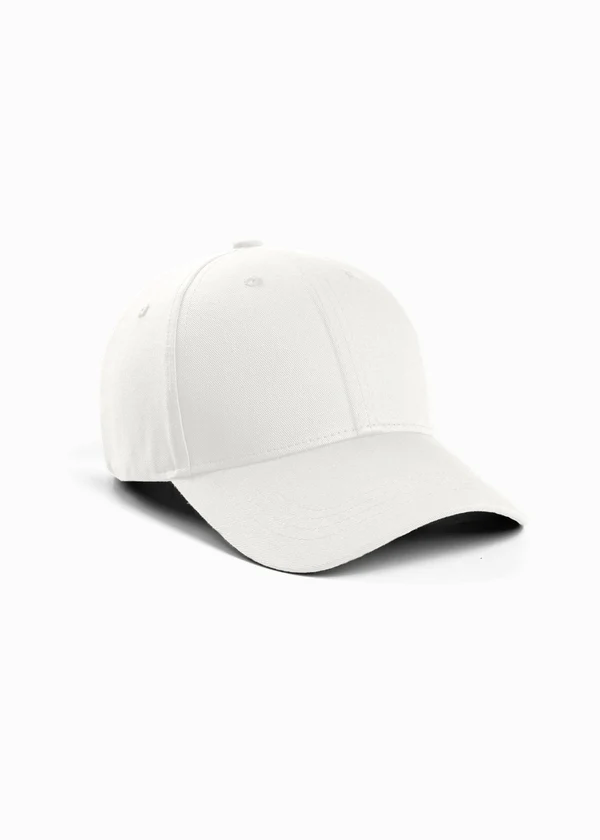 Cotton Drill Baseball Cap - White - Nova Looms Fashion Lab