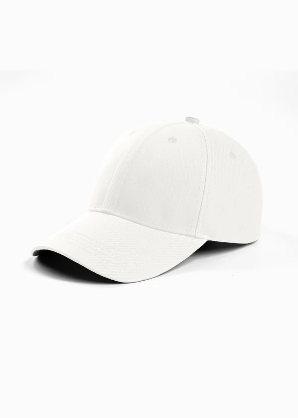 Cotton Drill Baseball Cap - White - Nova Looms Fashion Lab