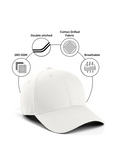 Cotton Drill Baseball Cap - White - Nova Looms Fashion Lab