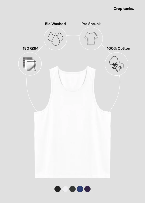 Cropped Tank Top - White - Nova Looms Fashion Lab