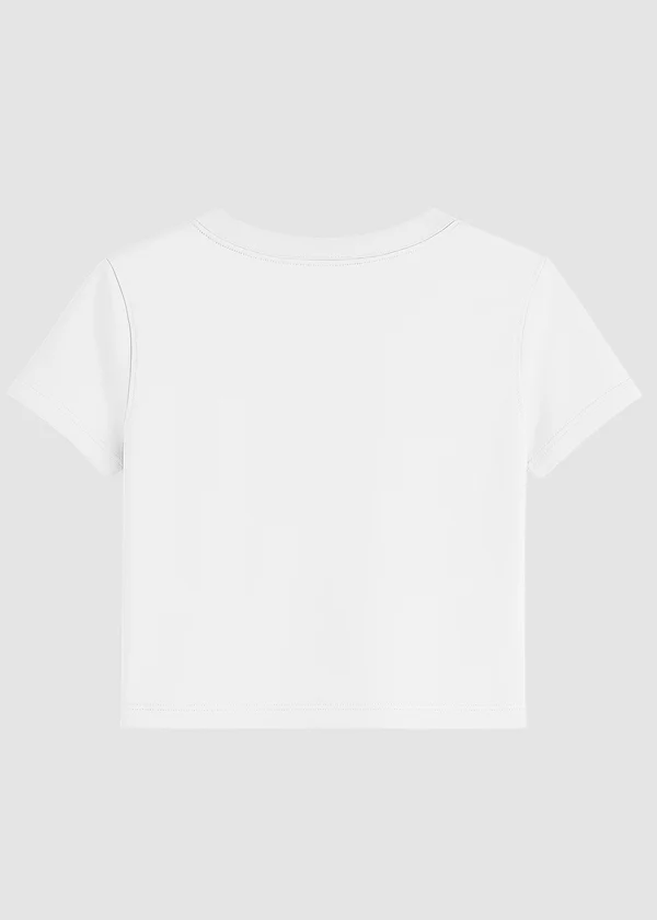 Women's White Crop Top - Soft Cotton Short Sleeve T-Shirt - Nova Looms Fashion Lab