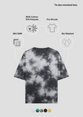 Tie-Dye Oversized T-Shirt - White Black - Nova Looms Fashion Lab