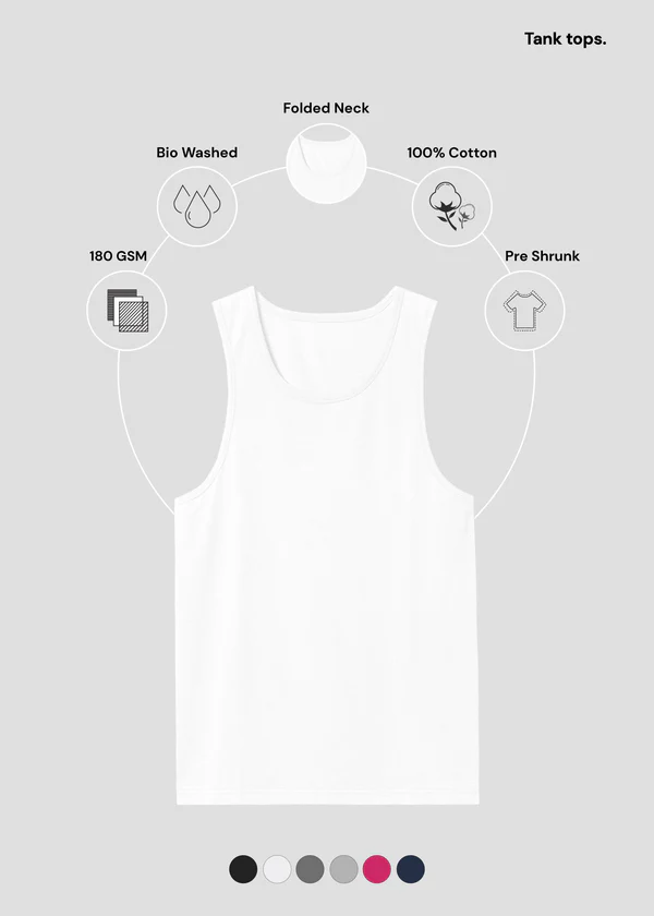 Women's White Tank Top - 100% Cotton Sleeveless Racerback Top - Nova Looms Fashion Lab