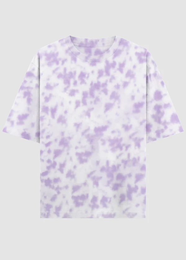 Tie-Dye Oversized T-Shirt - White Lavender - Nova Looms Fashion Lab